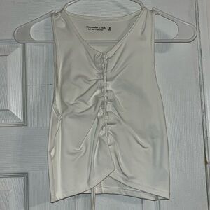 Abercrombie & Fitch White Lace Up Tie Front Tank Top Size M
